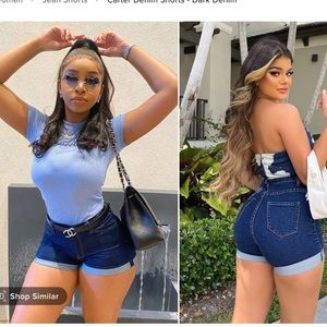 Fashion Nova dark denim jeans shorts